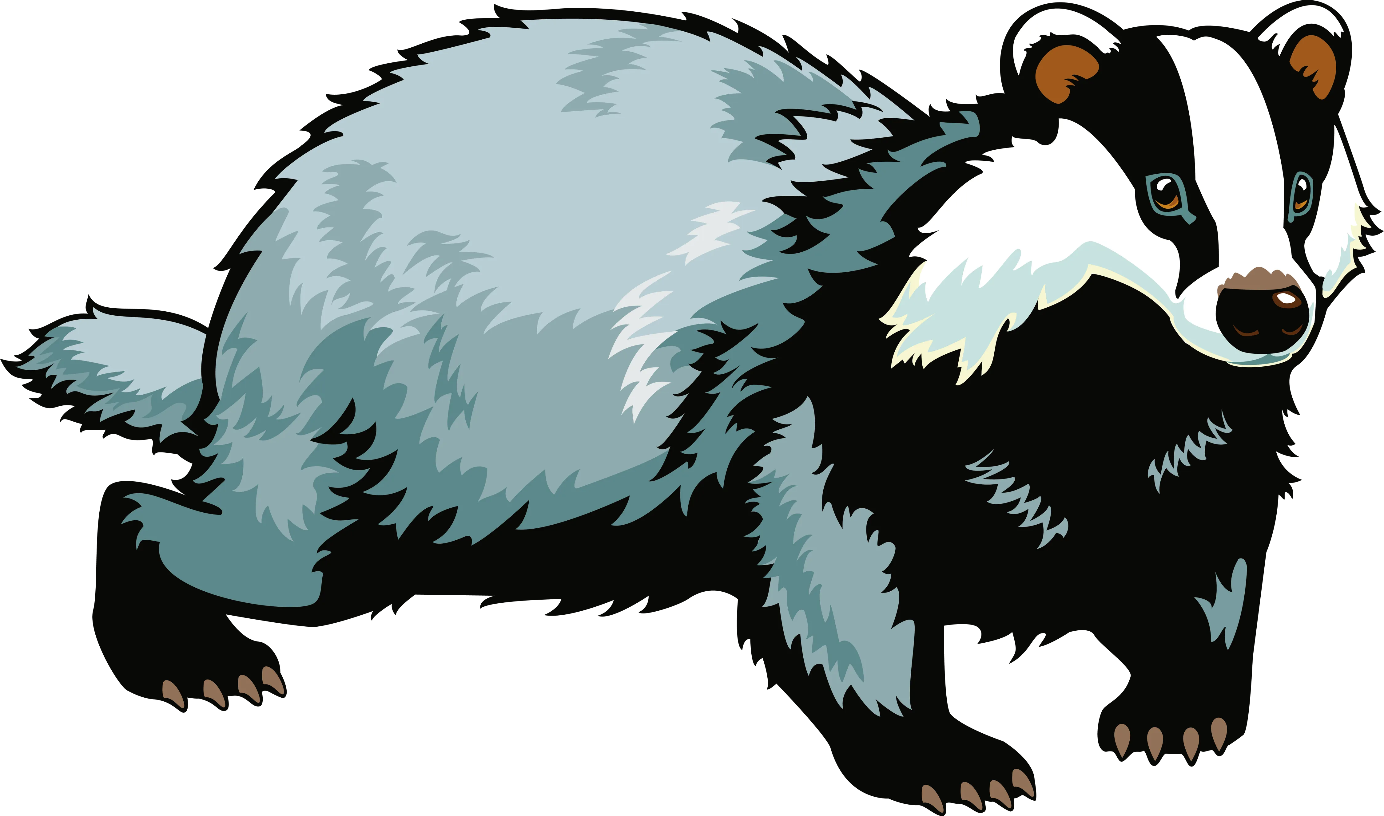 Badger superhero, cape and mask, heroic pose PNG
